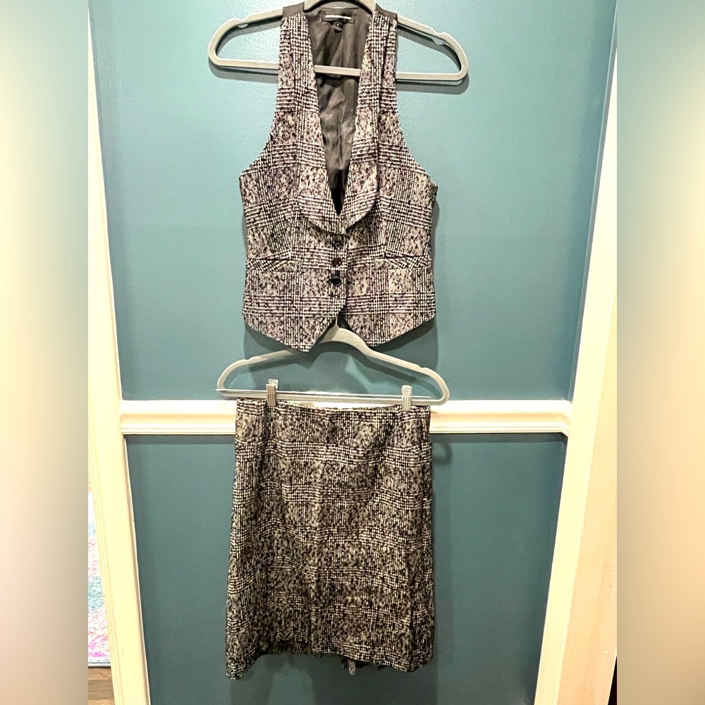 Express Design Studio - tweed skirt and vest set. Size small. Used.